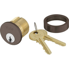 Yale - Cylinders; Keying: PARA ; Number of Pins: 6 ; Finish/Coating: Oxidized Satin Dark Bronze (10B) - Exact Tool & Supply