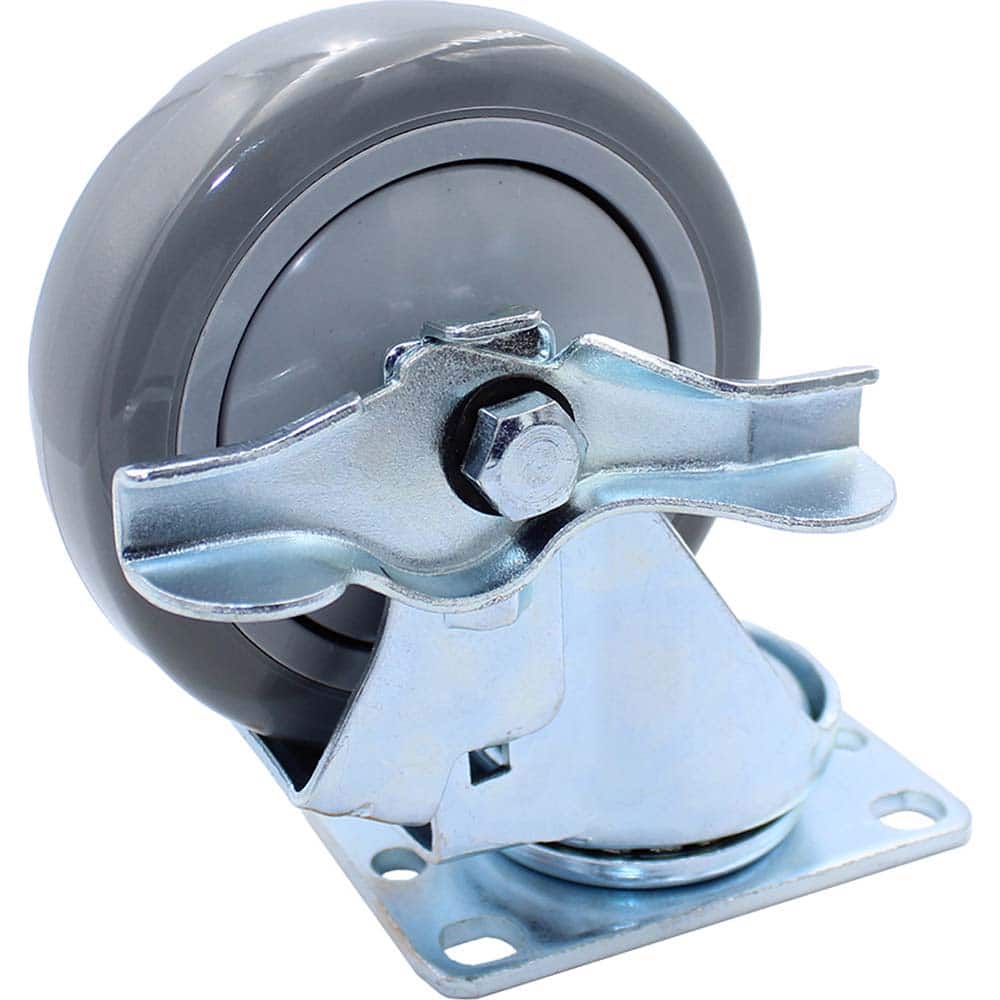 Snap-Loc - Specialty Casters; Type: Caster ; Style: Swivel w/Brake ; Mount: Stem ; Load Capacity (Lb.): 375.000 ; Wheel Diameter: 4 (Inch); Wheel Width: 1-1/8 (Inch) - Exact Tool & Supply