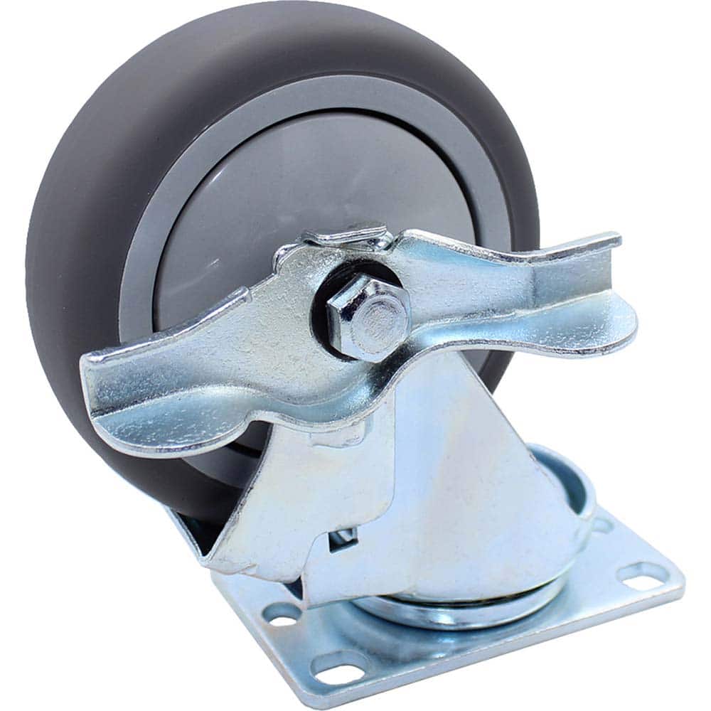 Snap-Loc - Specialty Casters; Type: Caster ; Style: Swivel w/Brake ; Mount: Stem ; Load Capacity (Lb.): 300.000 ; Wheel Diameter: 4 (Inch); Wheel Width: 1-1/8 (Inch) - Exact Tool & Supply