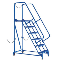 Vestil - Rolling & Wall Mounted Ladders & Platforms; Type: Rolling Ladder ; Style: Semi-Trailer Access Ladder ; Number of Steps / Rungs: 6 ; Height (Inch): 90 ; Load Capacity (Lb.): 350.000 ; Base Width (Inch): 30-1/16 - Exact Tool & Supply
