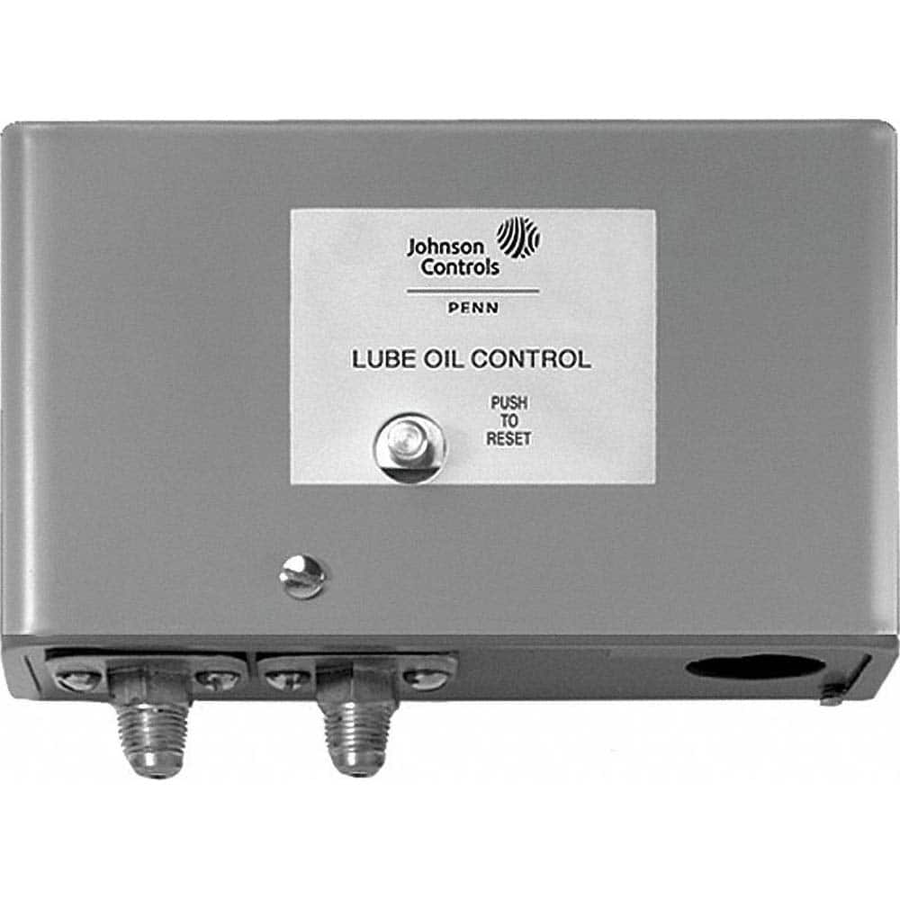 Johnson Controls - Pressure, Vacuum & Compound Switches; Maximum Adjustable Range: 6.50 psi ; Minimum Adjustable Range: 6.50 psi ; Type: Electromechanical Lube Oil Control ; Maximum Pressure Setting: 6.50 psi ; Thread Size: 1/4 x 1/4 ; Thread Type: Male; - Exact Tool & Supply