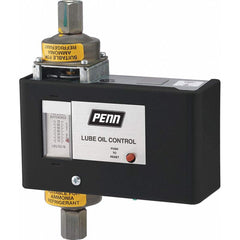 Johnson Controls - Pressure, Vacuum & Compound Switches; Maximum Adjustable Range: 70 psi ; Minimum Adjustable Range: 8 psi ; Type: Electromechanical Lube Oil Pressure Cutout Control ; Maximum Pressure Setting: 70 psi ; Thread Size: 1/4 ; Thread Type: Fe - Exact Tool & Supply
