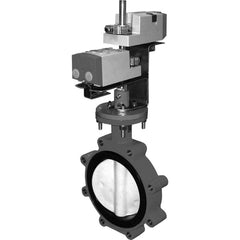 Honeywell - Actuated Butterfly Valves; Pipe Size: 5 (Inch); Actuator Type: Pneumatic ; Style: Flanged ; Material: Cast Iron; Polyester ; WOG Rating (psi): 50 ; Seat Material: EPDM - Exact Tool & Supply