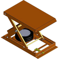 Hovair - Lifting Tables; Type: Cart Lift Table only ; Lift Style: Scissor ; Style: Pneumatic ; Load Capacity (Lb.): 2000.000 ; Minimum Height (Decimal Inch): 7.5000 ; Lift Height (Inch): 27.5 - Exact Tool & Supply