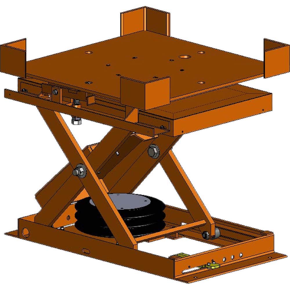 Hovair - Lifting Tables; Type: Lift & Rotate ; Lift Style: Scissor ; Style: Pneumatic ; Load Capacity (Lb.): 2000.000 ; Minimum Height (Decimal Inch): 10.5000 ; Lift Height (Inch): 32.00 - Exact Tool & Supply