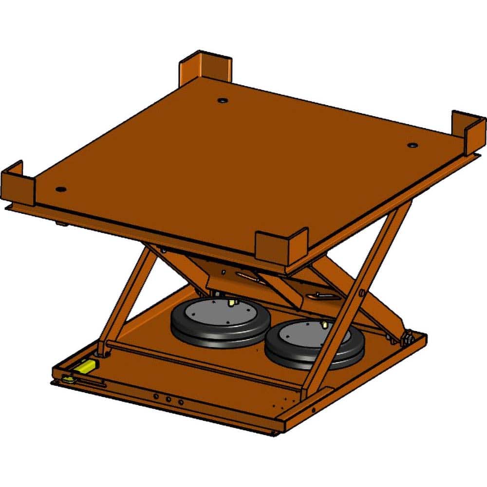 Hovair - Lifting Tables; Type: Lift Table only ; Lift Style: Scissor ; Style: Pneumatic ; Load Capacity (Lb.): 4000.000 ; Minimum Height (Decimal Inch): 8.5000 ; Lift Height (Inch): 32.5 - Exact Tool & Supply