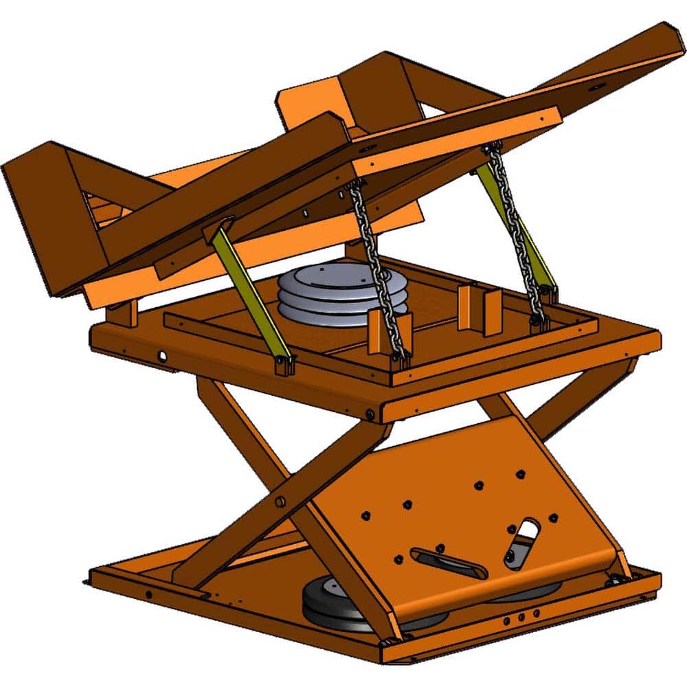 Hovair - Lifting Tables; Type: Lift & Tilt ; Lift Style: Scissor ; Style: Pneumatic ; Load Capacity (Lb.): 4000.000 ; Minimum Height (Decimal Inch): 10.2500 ; Lift Height (Inch): 24.0 - Exact Tool & Supply