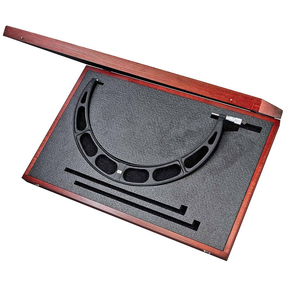 Starrett - Mechanical Outside Micrometers; Minimum Measurement (mm): 500.00 ; Maximum Measurement (mm): 525.00 ; Graduation (mm): 0.01 ; Features: Starrett Satin Chrome Finish - No Glare - Exact Tool & Supply
