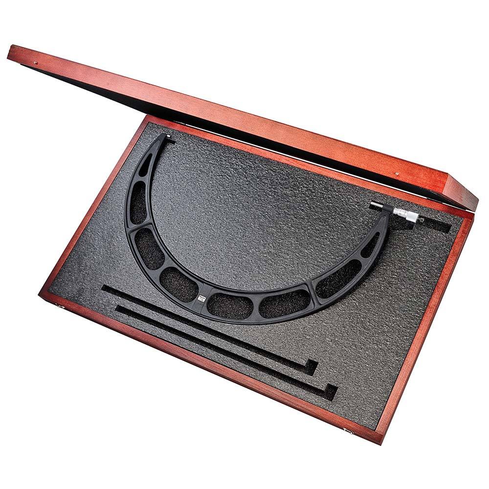 Starrett - Mechanical Outside Micrometers; Minimum Measurement (mm): 575.00 ; Maximum Measurement (mm): 600 ; Graduation (mm): 0.01 ; Features: Starrett Satin Chrome Finish - No Glare - Exact Tool & Supply