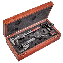 Starrett - Machinist Caliper & Micrometer Tool Kits; Tool Type Included: Caliper & Micrometer; Magnetic Base; Indicator ; Minimum Caliper Measurement (mm): 0.00 ; Minimum Caliper Measurement (Inch): 0 ; Maximum Caliper Measurement (mm): 150.00 ; Maximum - Exact Tool & Supply