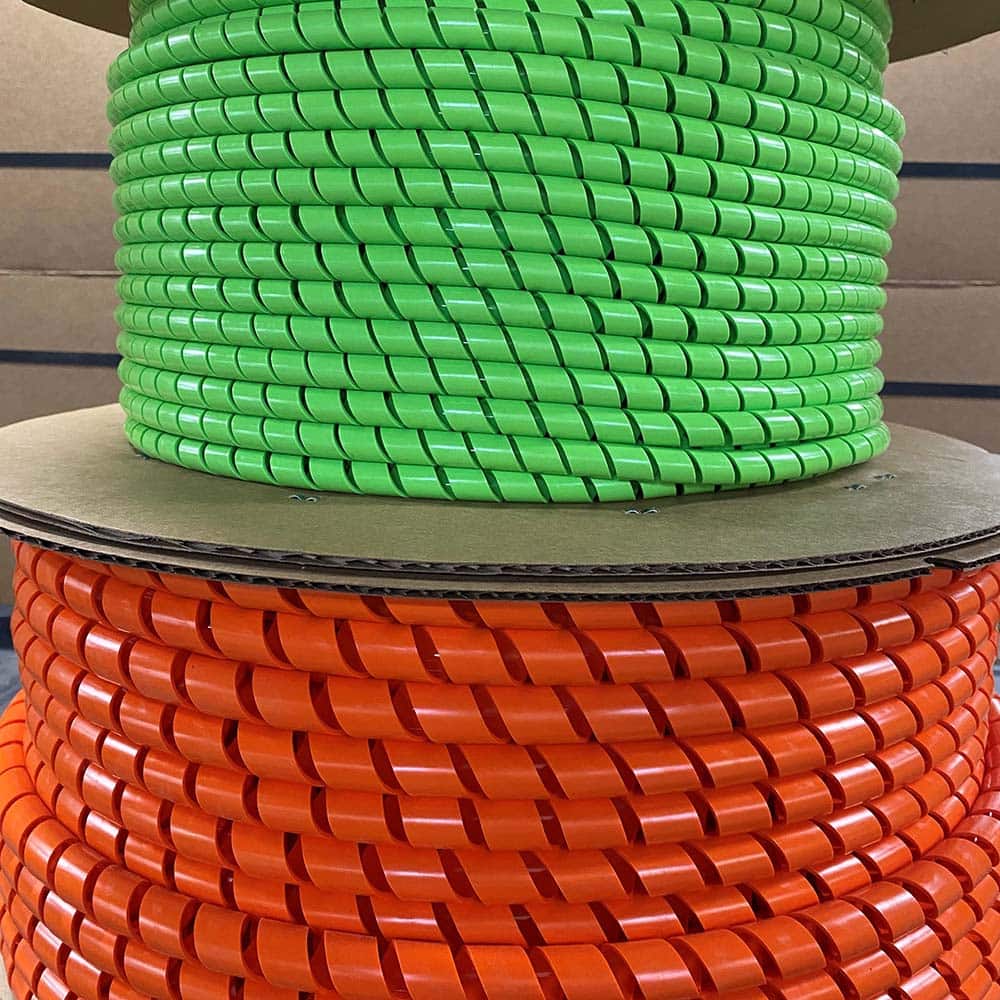 MM Newman - Cable Sleeves; Sleeve Type: Spiral Bundling; Expandable; Wire & Hose Harness; Automotive; Wrap-around; Spiral Wrap ; Inside Diameter (Decimal Inch): 0.62 ; Inside Diameter (Inch): 0.62 ; Color: Green UV ; Resistance Features: Acid Resistant; - Exact Tool & Supply