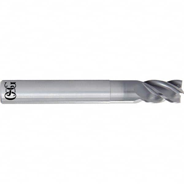 Square End Mill: 3/8'' Dia, 1/2'' LOC, 3/8'' Shank Dia, 4'' OAL, 4 Flutes, Solid Carbide Single End, Duarise Finish, Straight Flute, Variable Helix, Centercutting, RH Cut, RH Flute, Series 8230
