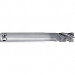 Square End Mill: 3/8'' Dia, 1/2'' LOC, 3/8'' Shank Dia, 4'' OAL, 4 Flutes, Solid Carbide Single End, Duarise Finish, Straight Flute, Variable Helix, Centercutting, RH Cut, RH Flute, Series 8230