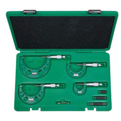 Insize USA LLC - 0 to 3", 0.0001" Graduation, Mechanical Outside Micrometer Set - Exact Tool & Supply