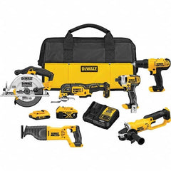 DeWALT - Cordless Tool Combination Kits Voltage: 20 Tools: 1/2" Drill/Driver; Reciprocating Saw; 6-1/2" Circular Saw; Oscillating Multi-Tool - Exact Tool & Supply
