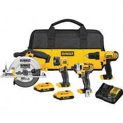 DeWALT - Cordless Tool Combination Kits Voltage: 20 Tools: 1/2" Drill/Driver; 6-1/2" Circular Saw; LED Worklight - Exact Tool & Supply
