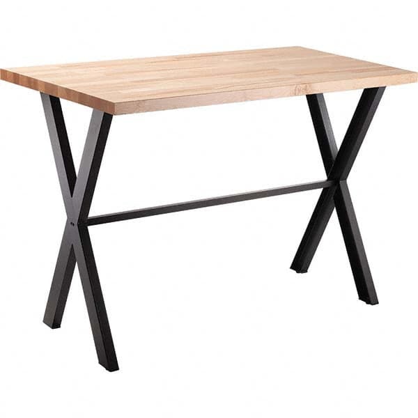 National Public Seating - Stationary Tables Type: Cafeteria Tables Material: Maple Wood; Steel - Exact Tool & Supply