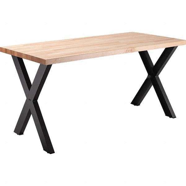 National Public Seating - Stationary Tables Type: Cafeteria Tables Material: Maple Wood; Steel - Exact Tool & Supply