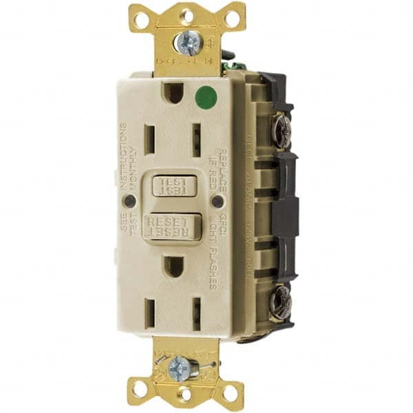 Bryant Electric - GFCI Receptacles Grade: Hospital Color: Ivory - Exact Tool & Supply