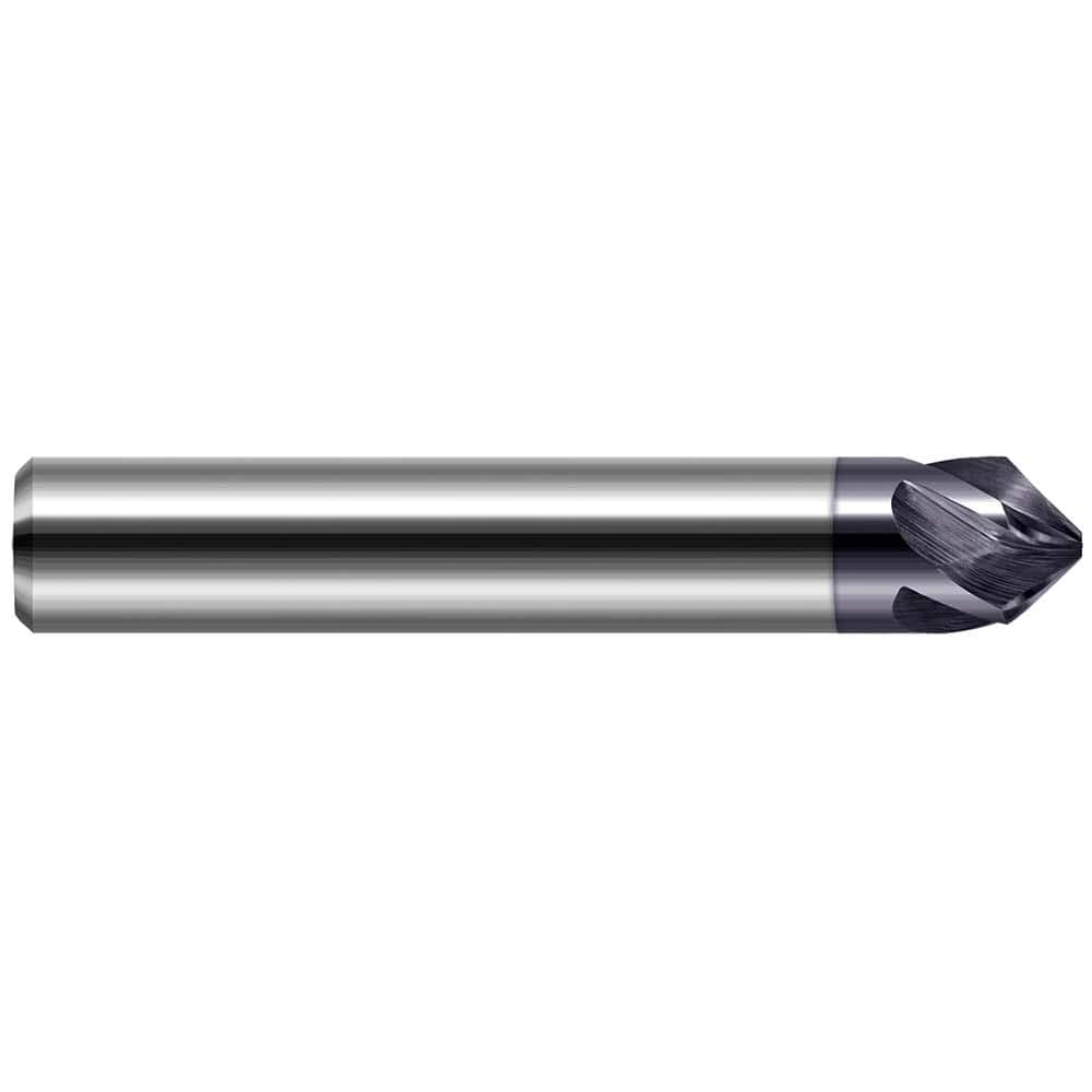 Harvey Tool - 1/4" Diam 120°/60° 3-Flute Single End Solid Carbide Chamfer Mill - Exact Tool & Supply