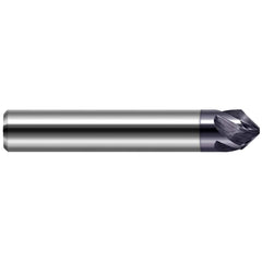 Harvey Tool - 1/4" Diam 40°/140° 3-Flute Single End Solid Carbide Chamfer Mill - Exact Tool & Supply