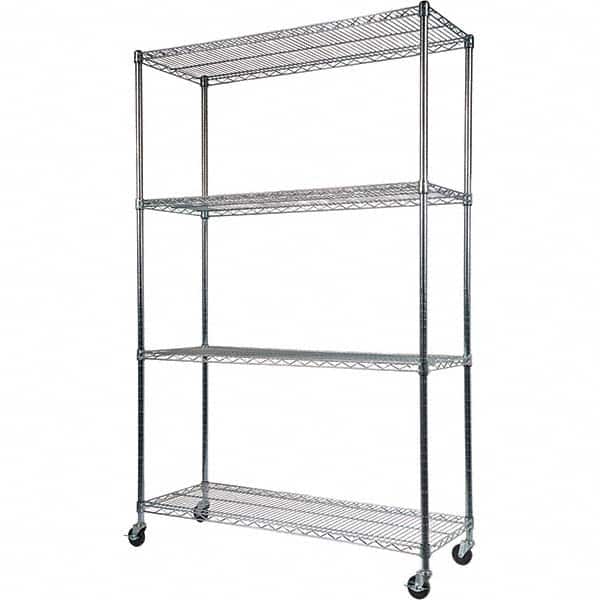 ALERA - 2,400 Lb Capacity 4 Shelf Wire Shelving - Starter Unit - Exact Tool & Supply