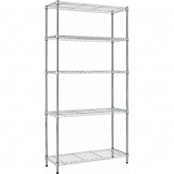ALERA - 1,250 Lb Capacity 5 Shelf Wire Shelving - Starter Unit - Exact Tool & Supply