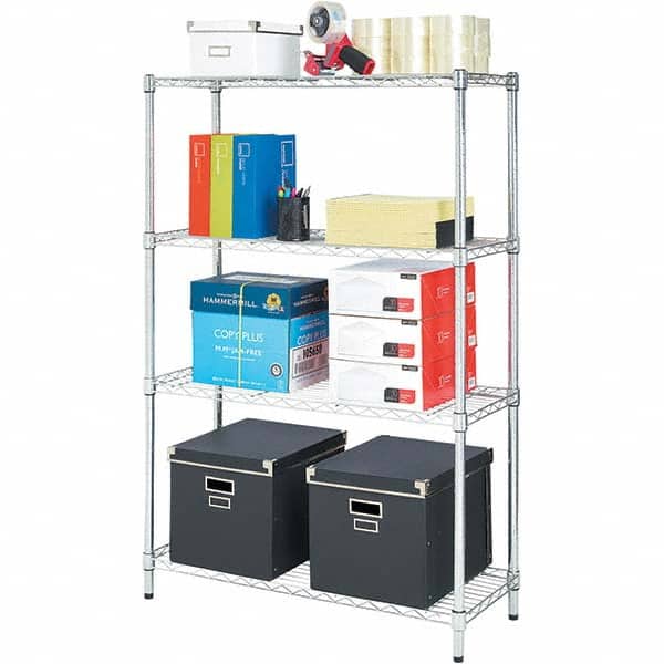 ALERA - 1,000 Lb Capacity 4 Shelf Wire Shelving - Starter Unit - Exact Tool & Supply
