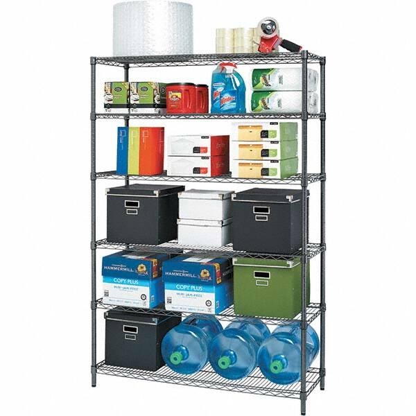 ALERA - 3,600 Lb Capacity 6 Shelf Wire Shelving - Starter Unit - Exact Tool & Supply