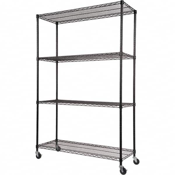 ALERA - 2,400 Lb Capacity 4 Shelf Wire Shelving - Starter Unit - Exact Tool & Supply