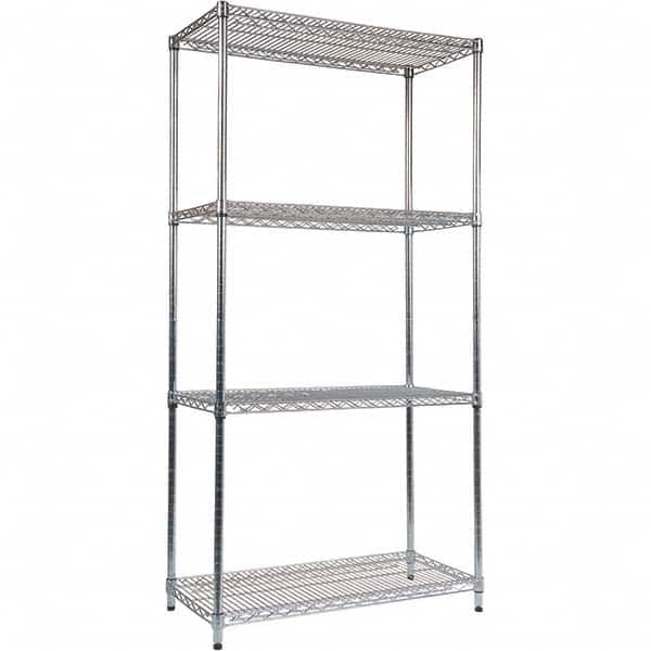 ALERA - 5,000 Lb Capacity 4 Shelf Wire Shelving - Starter Unit - Exact Tool & Supply
