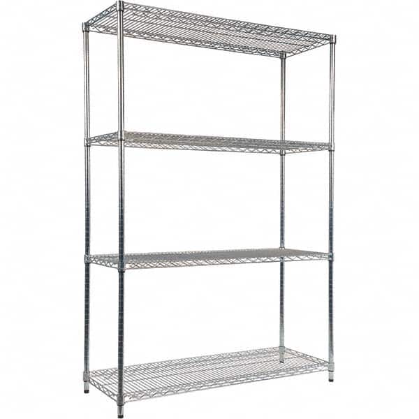 ALERA - 5,000 Lb Capacity 4 Shelf Wire Shelving - Starter Unit - Exact Tool & Supply