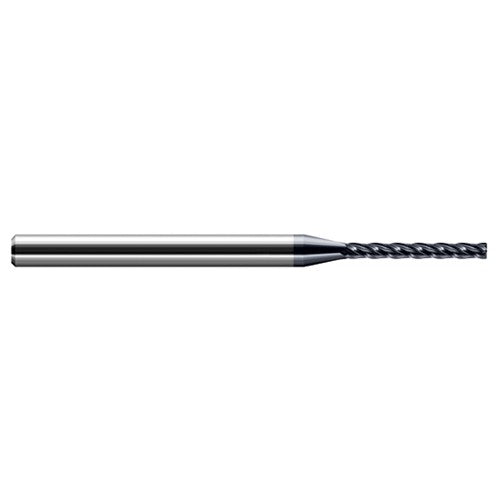 ‎Miniature End Mills - Long Flute - 0.2500″ (1/4″) Cutter Diameter × 0.0300″ Radius × 1.2500″ (1-1/4″) Length of Cut Carbide Corner Radius End Mill, 4 Flutes, AlTiN Coated - Exact Tool & Supply