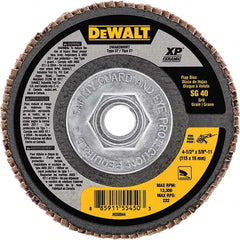 DeWALT - 4-1/2" 40 Grit 5/8-11 Center Hole Type 27 Ceramic Flap Disc - Exact Tool & Supply