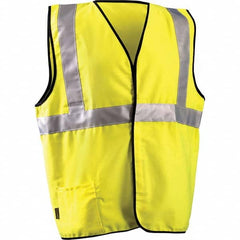 OccuNomix - Size XL Flame Resistant Hi-Vis Yellow Solid General Purpose High Visibility Vest - Exact Tool & Supply