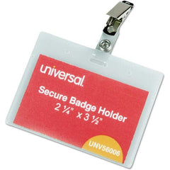 UNIVERSAL - Badge Holders Attachment Type: Clip-On Horizontal or Vertical Holder: Horizontal - Exact Tool & Supply