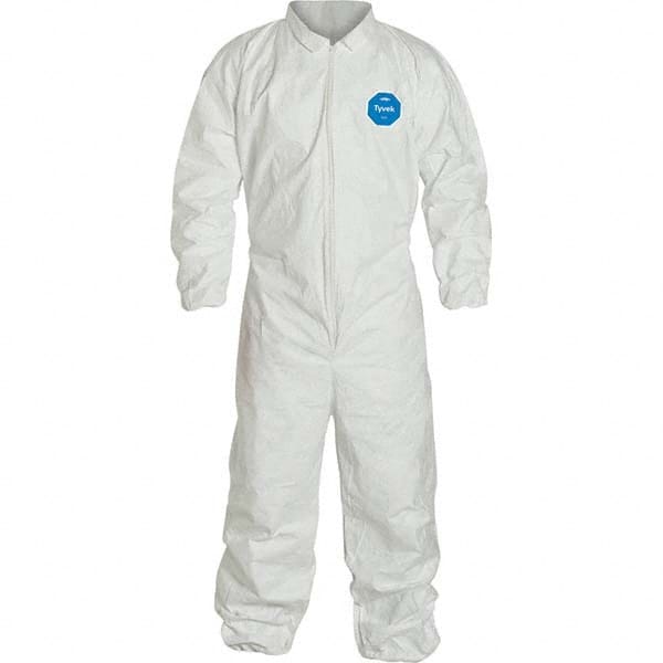 Dupont - Pack of (25), Size 4XL White Tyvek General Purpose Coveralls - Exact Tool & Supply