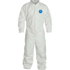 Dupont - Pack of (25), Size 4XL White Tyvek General Purpose Coveralls - Exact Tool & Supply