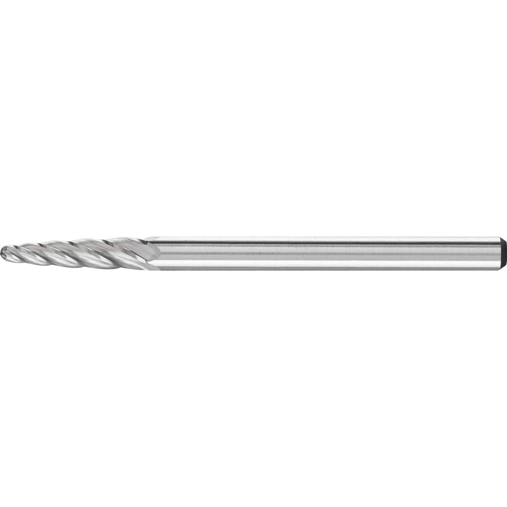 PFERD - SF-42, 1/8" Cut Diam, 1/8" Shank Diam, Carbide End Cut Aluma Cut Tree with Radius End Burr - Exact Tool & Supply