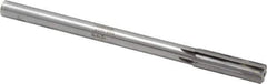 Made in USA - 0.637" Carbide-Tipped 6 Flute Chucking Reamer - Straight Flute, 9/16" Straight Shank, 2-1/4" Flute Length, 9" OAL - Exact Tool & Supply
