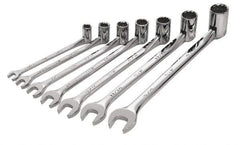 SK - 7 Piece, 3/8 to 3/4", Combination Wrench Set - Inch System of Measurement, Chrome Finish, Comes in Tray - Exact Tool & Supply