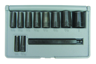 11 Pc. Gasket Hole Punch Set - Long Driving Mandrel & 1/4; 5/16; 3/8; 7/16; 1/2; 9/16; 5/8; 3/4; 7/8; 1" - Exact Tool & Supply
