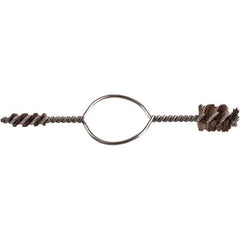 Brush Research Mfg. - 5/8" Diam Helical Steel Tube Brush - Single Spiral, 0.006" Filament Diam, 3/4" Brush Length, 5" OAL, 0.168" Diam Galvanized Steel Shank - Exact Tool & Supply