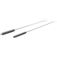 Brush Research Mfg. - 5/16" Diam Helical Nylon Tube Brush - Single Spiral, 0.008" Filament Diam, 2" Brush Length, 10" OAL, Galvanized Steel Shank - Exact Tool & Supply