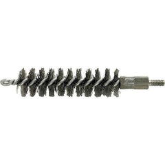 Brush Research Mfg. - 5/16" Diam Helical Stainless Steel Tube Brush - Single Spiral, 0.004" Filament Diam, 2" Brush Length, 2-9/16" OAL, 0.14" Diam Galvanized Steel Shank - Exact Tool & Supply