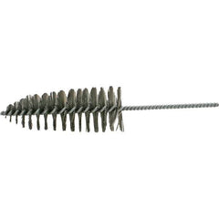 Brush Research Mfg. - 2-1/2" Diam Helical Steel Tube Brush - Single Spiral, 0.012" Filament Diam, 6-1/2" Brush Length, 12" OAL, 0.292" Diam Galvanized Steel Shank - Exact Tool & Supply