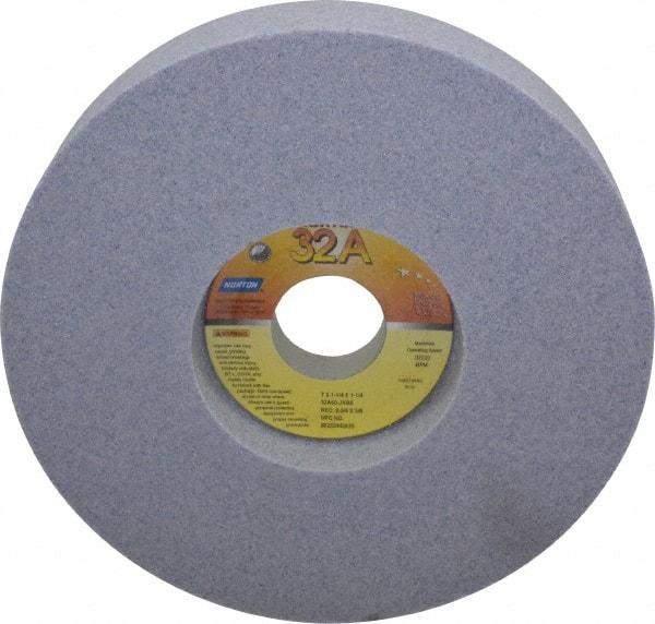 Norton - 7" Diam x 1-1/4" Hole x 1-1/4" Thick, J Hardness, 60 Grit Surface Grinding Wheel - Aluminum Oxide, Type 5, Medium Grade, 3,600 Max RPM, Vitrified Bond, One-Side Recess - Exact Tool & Supply