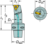 C3-R166.0KF-12050-11 Capto® and SL Turning Holder - Exact Tool & Supply