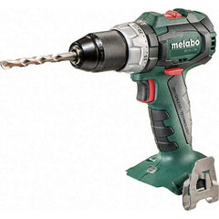 Metabo - 18 Volt 1/16 to 1/2" Keyless Chuck Cordless Hammer Drill - 31950 BPM, 600 to 2,100 RPM, Reversible, Pistol Grip Handle - Exact Tool & Supply