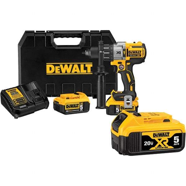 DeWALT - 20 Volt 1/2" Keyless Chuck Cordless Hammer Drill - 0 to 38,250 BPM, 0 to 2,000 RPM, Reversible - Exact Tool & Supply